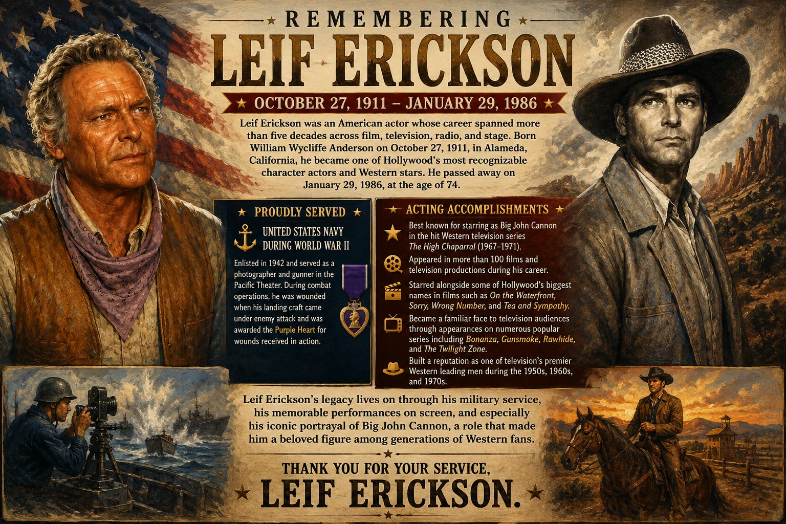 Famous Veterans Birthdays - October 27th - Leif Erickson
